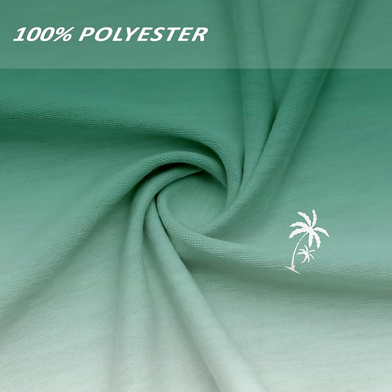 Men's Gradient Coconut Palm T Shirt Short Sleeve T shirt 3D Print Crew Neck Shirt Vacation Fashion Hawaiian Sports Outdoor Holiday Going out Blue Orange Green Spring & Summer Clothing Apparel S M L4