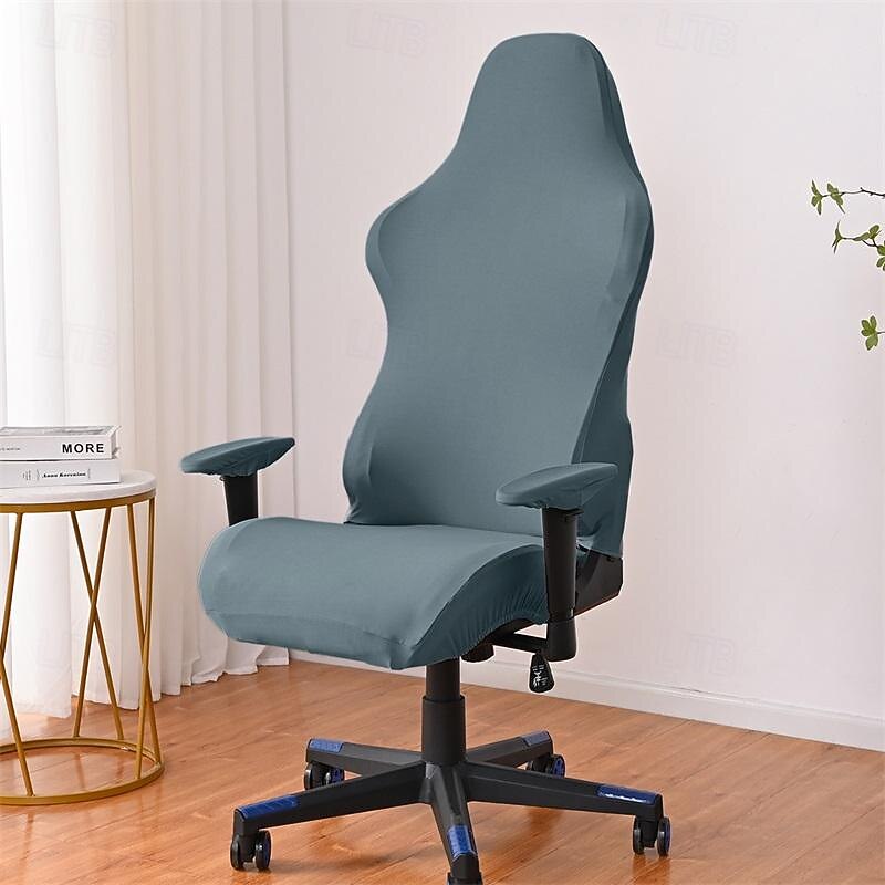 Milk Silk Solid Color Esports Chair Cover Computer Game Internet Cafe Competitive Seat Chair Cover Dust proof Boss Seat Elastic Chair Cover4