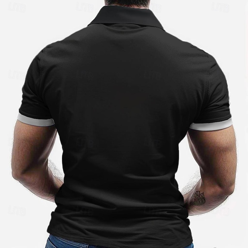 Men's Smile Face Polo Shirts Short Sleeve Polo Shirts Turndown Casual Casual Daily Sports Holiday Print Spring & Summer Black Green Light Blue2