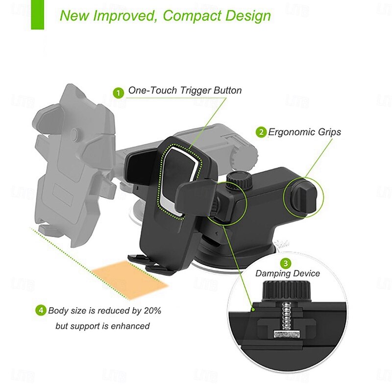 Phone Mount for Car Windshield Foldable Removable Retractable Phone Holder for Car Dashboard Car Truck Compatible with All Mobile Phone Phone Accessory3