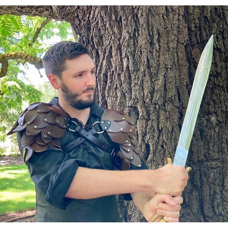 Retro Vintage Medieval Renaissance Armor Chemise Shoulder Armor Warrior Viking Fancy Dress Men's Masquerade LARP Adults' Shoulder Armor All Seasons