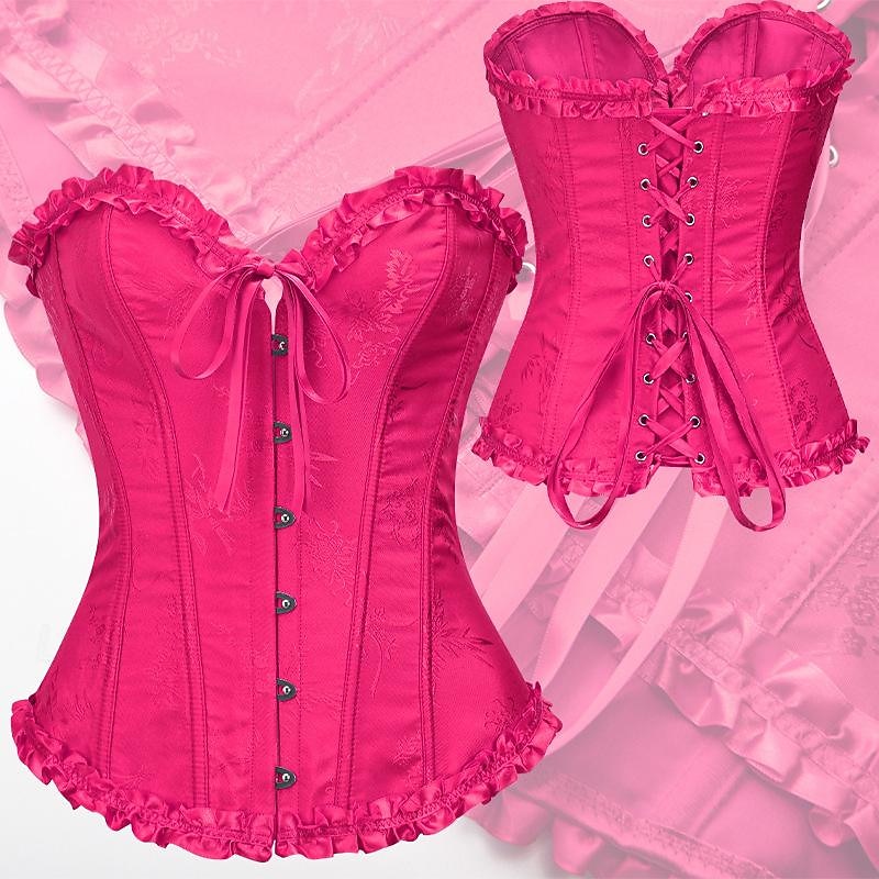 Retro Vintage Rococo Victorian Corset Overbust Corset Sleeveless Jacquard Fancy Dress Women's Halloween Carnival Evening Party Carnival of Venice Festival Adults' Top All Seasons