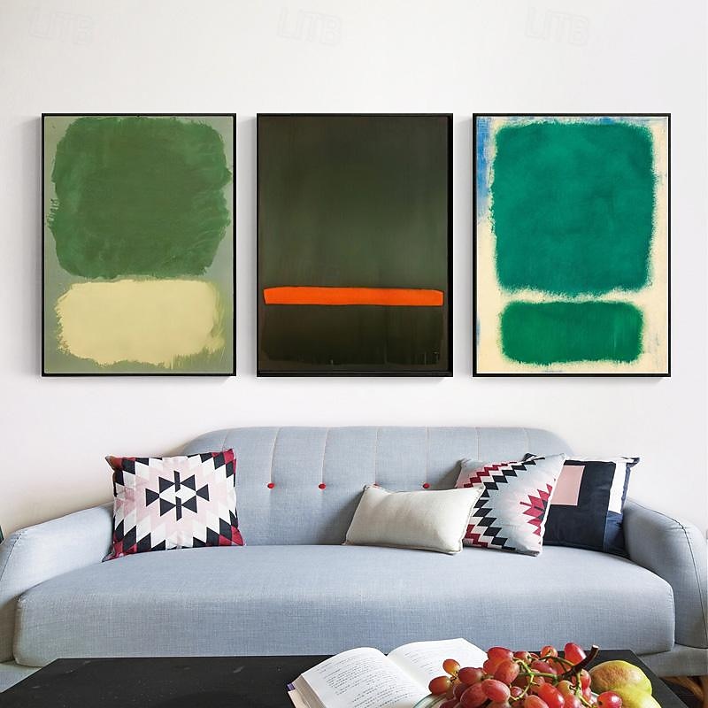 Handpainted Sky Blue Mark Rothko Canvas Painting Abstract Art Decor Modern Wall Art Contemporary Painting Home Decor Gift Stretched Frame Ready to Hang3