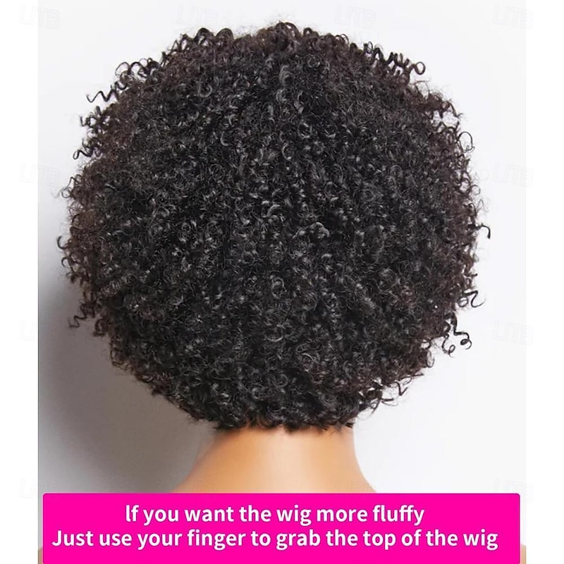 Short Curly Wigs for Black Women None Lace Pixie Cut Wig Short Human Hair Wigs for Black Women Human Hair Pixie Cut Wigs Human Hair Full Made Wigs Brazilian Virgin Human Hair Natural Color3
