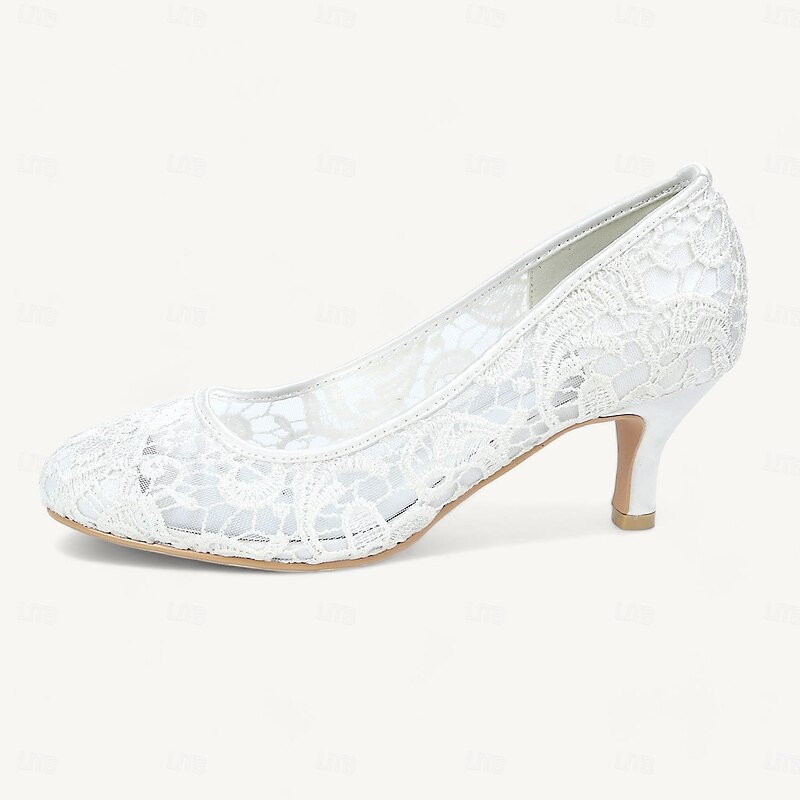 Women's Black Lace Kitten Heel Pumps with Pointed Toe and Sheer Floral Mesh, Elegant Dress Shoes for Weddings, Cocktail Parties and Evening Events4