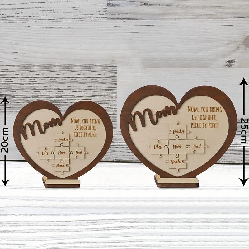 Mother's Day Creative Wooden Love Puzzle Personalized Festival Gift Wooden Craft Decoration4