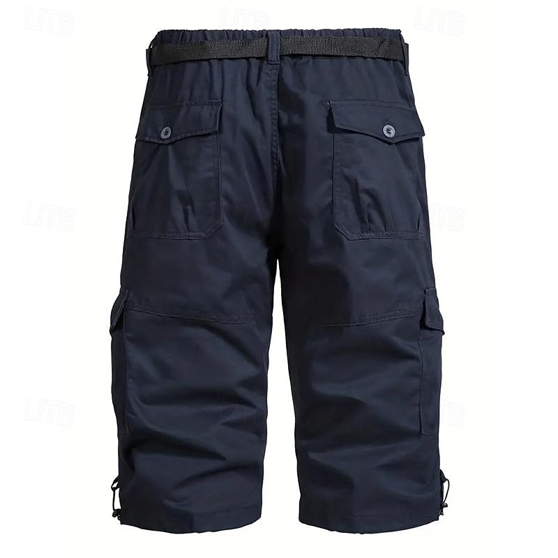 Men's Tactical Shorts Cargo Shorts Shorts Hiking Shorts Buttons Multi Pocket Plain Wearable Short Outdoor Daily Going out Fashion Classic Black Army Green3
