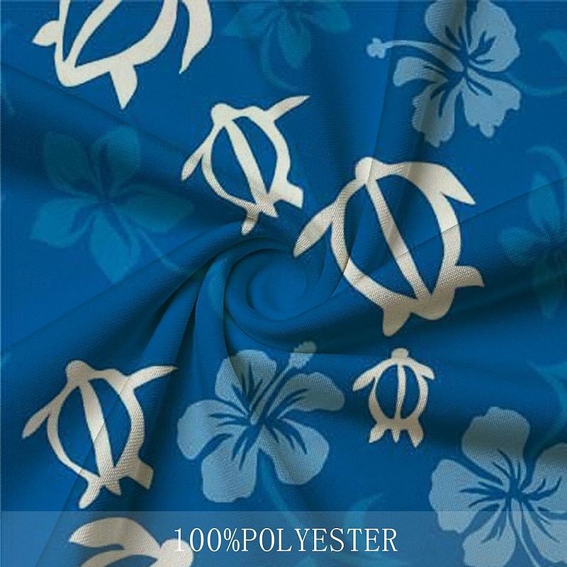 Kentucky Derby Men's Resort Hawaiian Polo Shirts Golf Shirt Short Sleeve Polo Shirts Collared Shirts Beach Wear Vacation Wear Tropical Wear Party Outfits 3D Print Buttons Spring & Summer Blue Light4