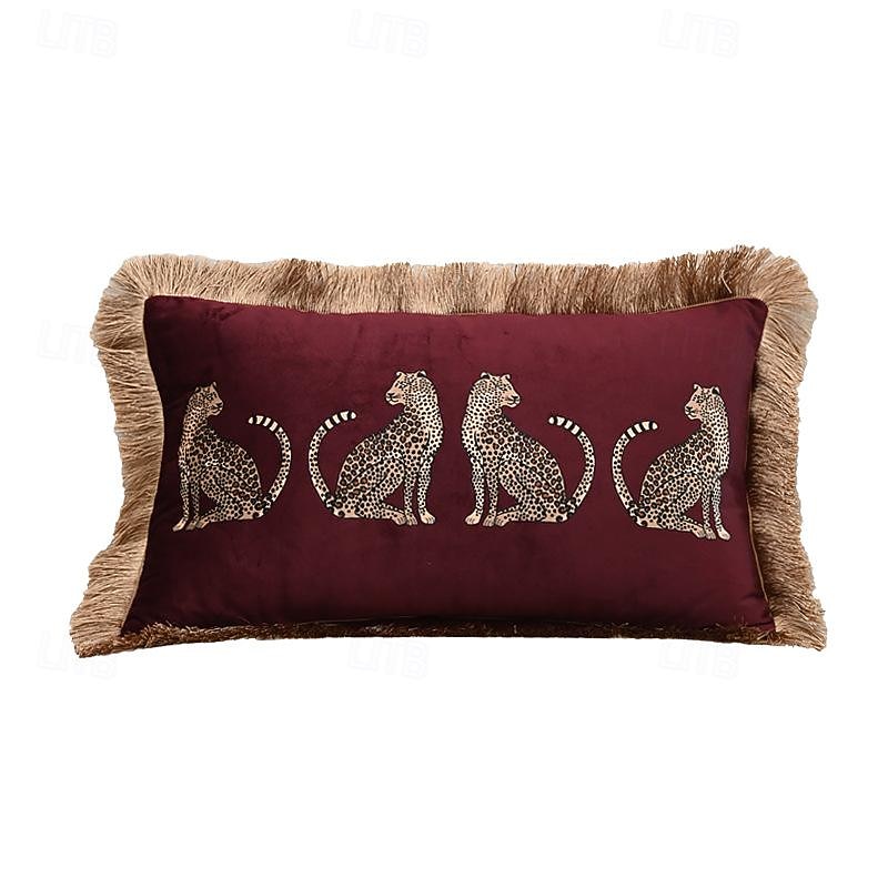 1 pcs Velvet Pillow Cover, Animal Vintage Rectangular Square Traditional Classic3