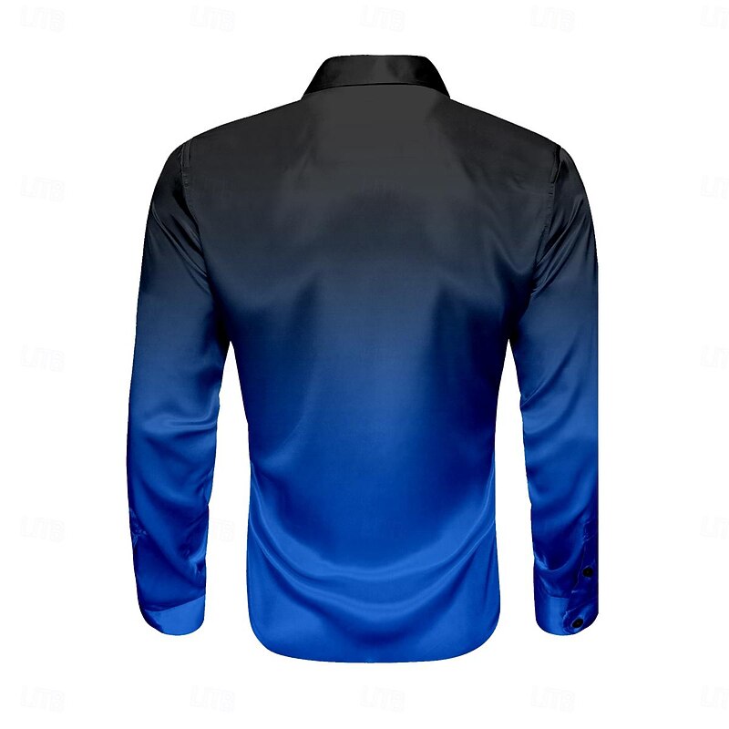 Men's Satin Shirt Dress Shirt Button Up Shirt Formal Vacation Pink Blue Orange Green Long Sleeve Turndown Summer Spring Clothing Apparel Buttons2