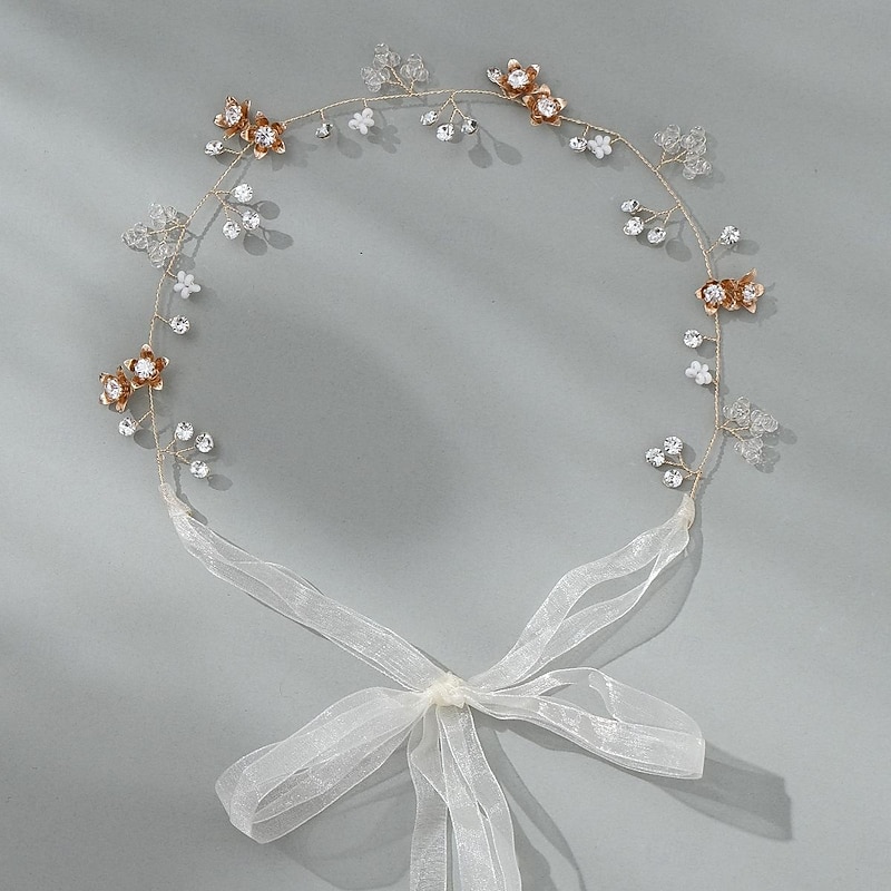 Crown Tiaras Headbands Headdress Rhinestone Alloy Wedding Cocktail Luxury Retro With Rhinestone Flower Headpiece Headwear2