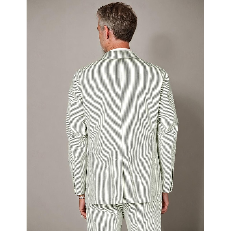 Men's Beach Wedding Suits Peak Pink Navy Blue Solid Colored Standard Fit 2 Piece Single Breasted Two-buttons3