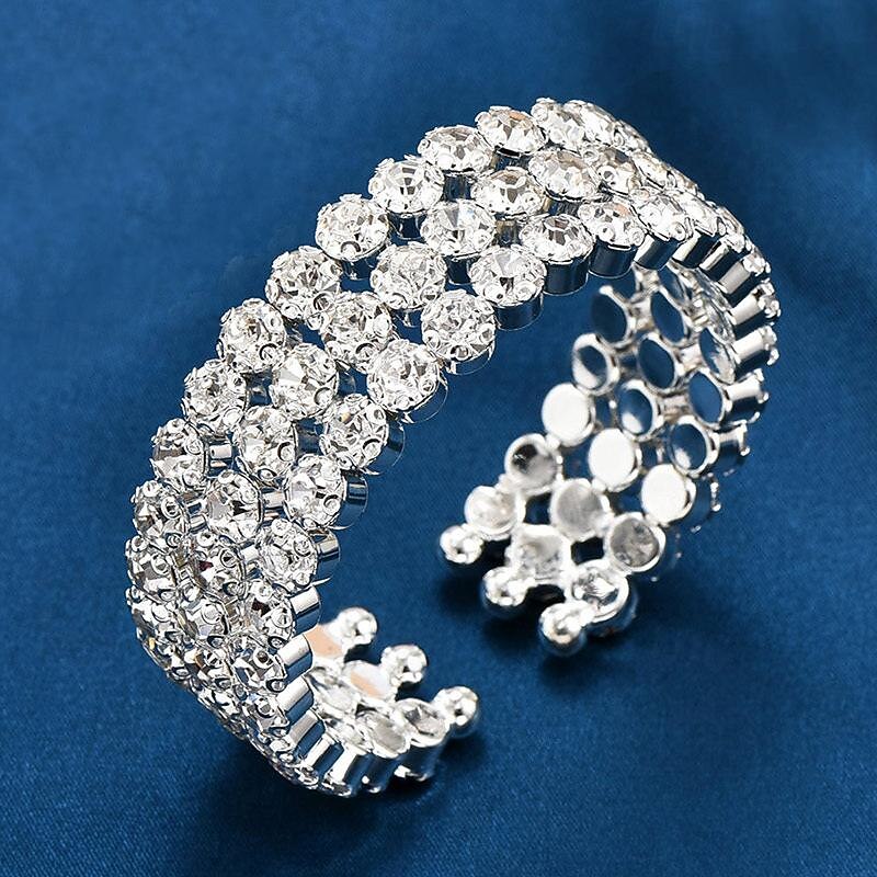 Women's Cuff Bracelet Fancy Fashion Luxury Alloy Bracelet Jewelry Silver For Party Evening Gift3