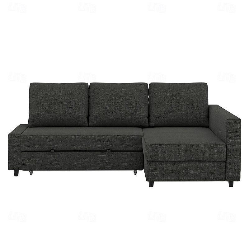 Linen Sofa Cover with Storage Solid Color Quilted Cotton and Linen Slipcovers FRIHETcover LITB PRIME cover 5