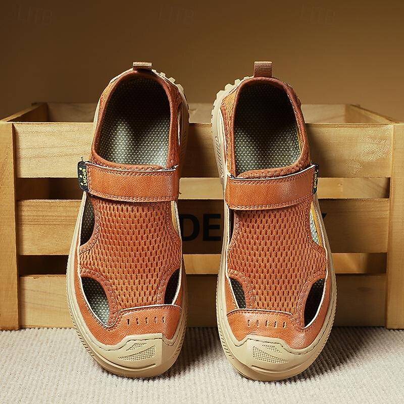 Men's Sandals - Faux Leather - Mesh Blend, Trendy and Comfortable for Everyday Wear and Summer Strolls2