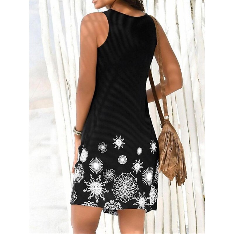 Women's Casual Dress Tank Dress Floral Geometric Print U Neck Mini Dress Stylish Daily Date Sleeveless Summer3
