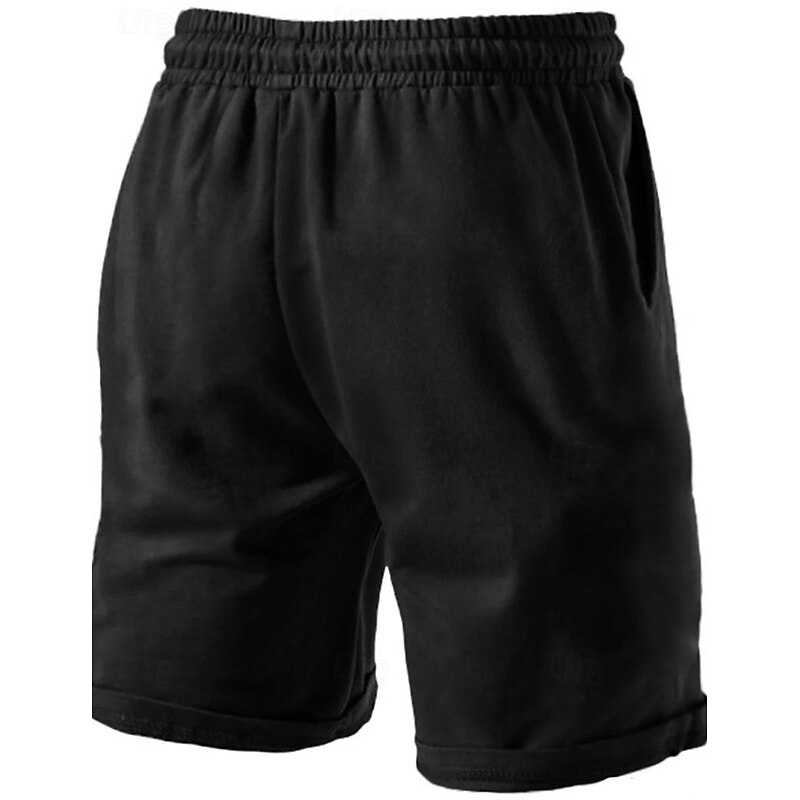 Men's Sweat Shorts Shorts Bermuda shorts Drawstring Elastic Waist Plain Comfort Sports Knee Length Outdoor Daily Fashion Streetwear Black Green Micro-elastic3