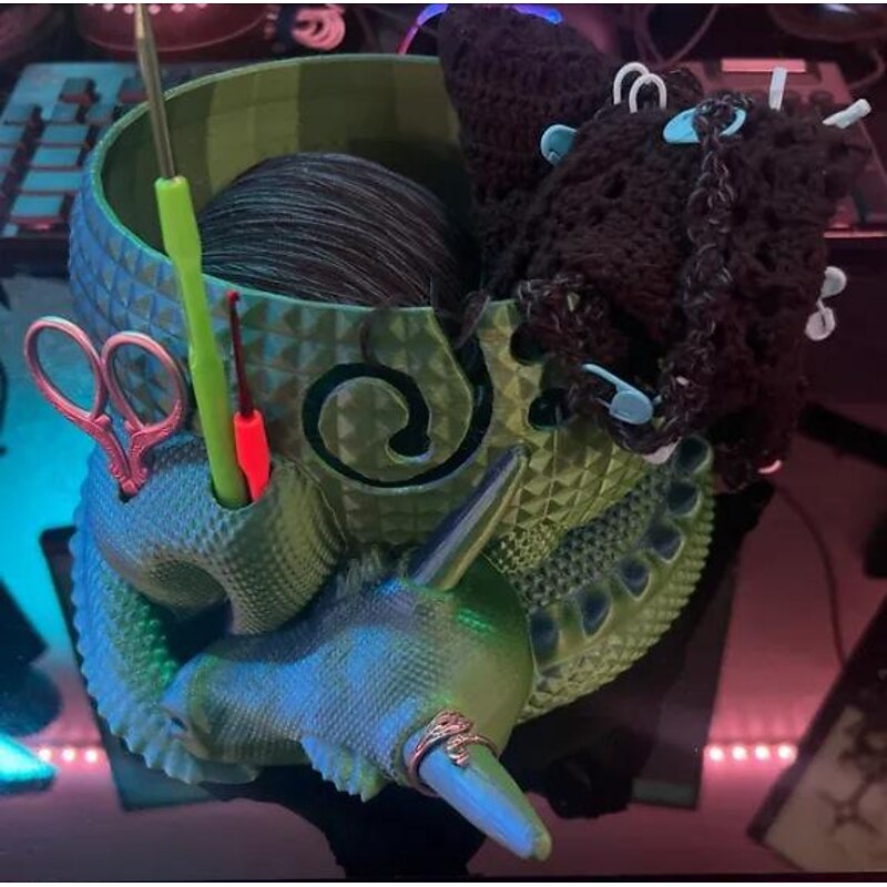 Crochet Lovers Yarn Bowl Knitting Tool Yarn Ball Holder Knitting Bowl,Large Fantasy Dragon and Egg Fantasy Bowl Knitting or Crochet Bowl4