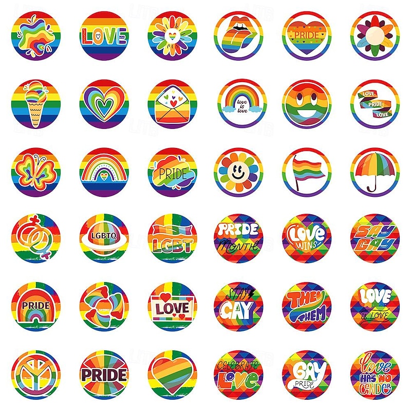 Rainbow Halloween Sticker LGBT LGBTQ Gay Lesbian Adults' Men's Women's Masquerade Pride Parade Pride Month Easy Halloween Costumes Dress Up2