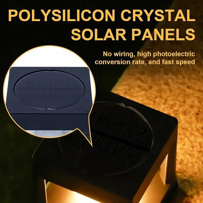 Solar Column Head Lamp Outdoor Waterproof Fence Light Solar Post Lights Garden Step Lawn Garden Landscape Decoration Lighting3