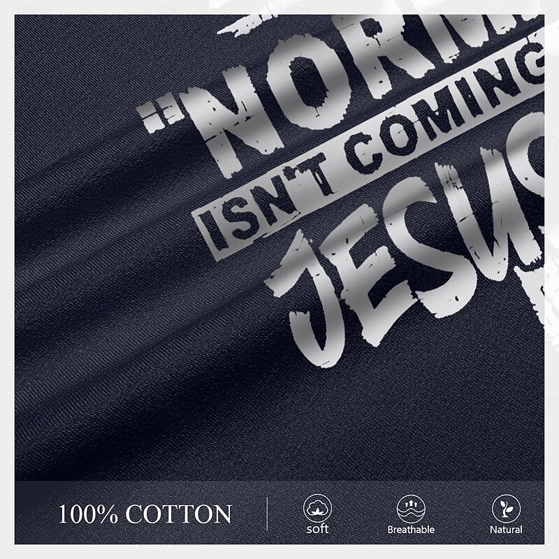 Men's Quotes & Sayings Cross Jesus Letter Print T Shirt Tee Top 100% Cotton Short Sleeve Graphic Shirt Black Dark Grey Dark Blue Comfortable Tee Street Sports Outdoor Fashion Designer Clothing3