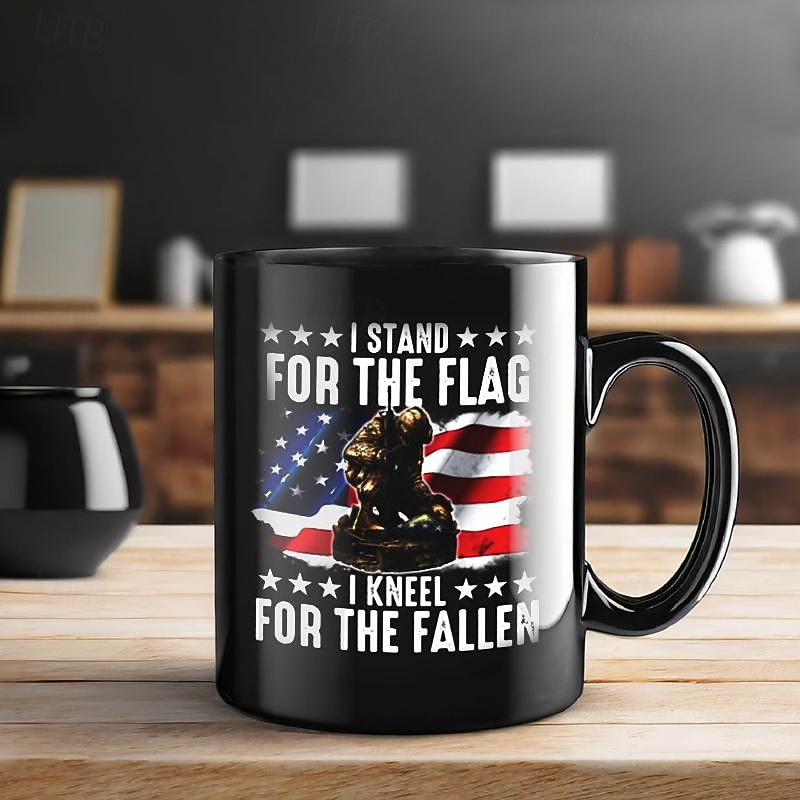 Coffee Mug 3D Print for Veterans Day,Black Mug Independence Day Black Mug For Memorial Day/The Fourth of July2