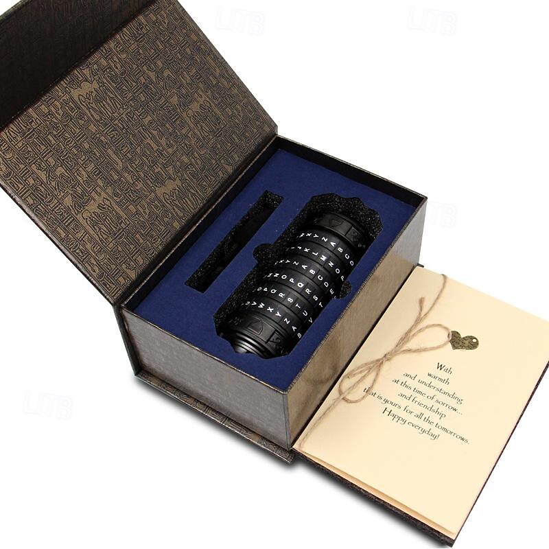 Ancients' Lockbox Puzzle Box,Da Vinci Code Lock in Antique Bronze Perfect Valentine's Day Mother's Day Birthday Gift4