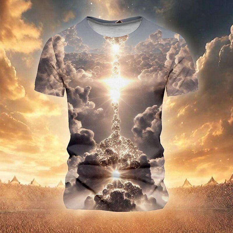 Men's Graphic T Shirt Short Sleeve T shirt 3D Print Crew Neck Shirt Casual Street Style Holiday Going out Black Orange Brown Spring & Summer Clothing Apparel S M L XL XXL 2XL 3XL3