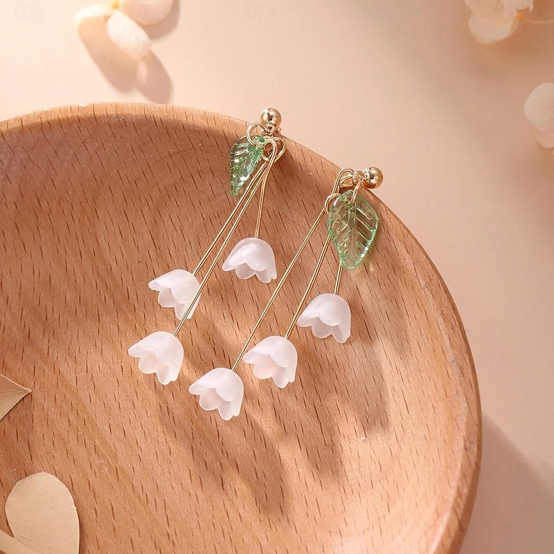 1 Pair Stud Earrings Drop Earrings For Women's Wedding Party Evening Date Alloy Fancy Fashion Petal