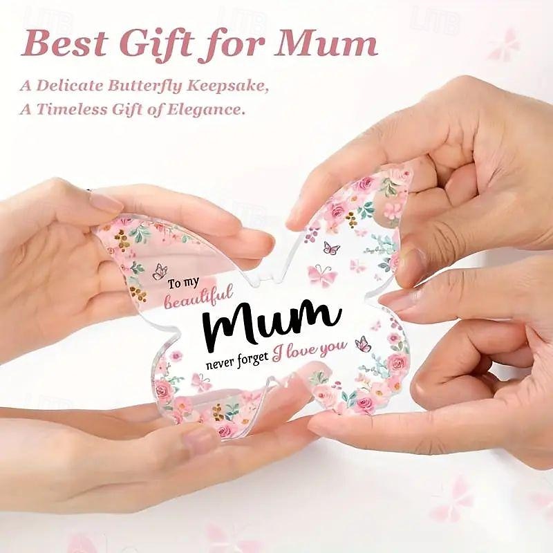 Butterfly Plaque Gifts For Mum Best Mum Birthday Gifts Christmas Or Mothers Day Gift For Mum Beautiful Butterfly-shaped Acrylic Plaque Thoughtful Mum Gifts From Daughter Son - To My Beautiful Mum For Home Room Living Room Office Decor3