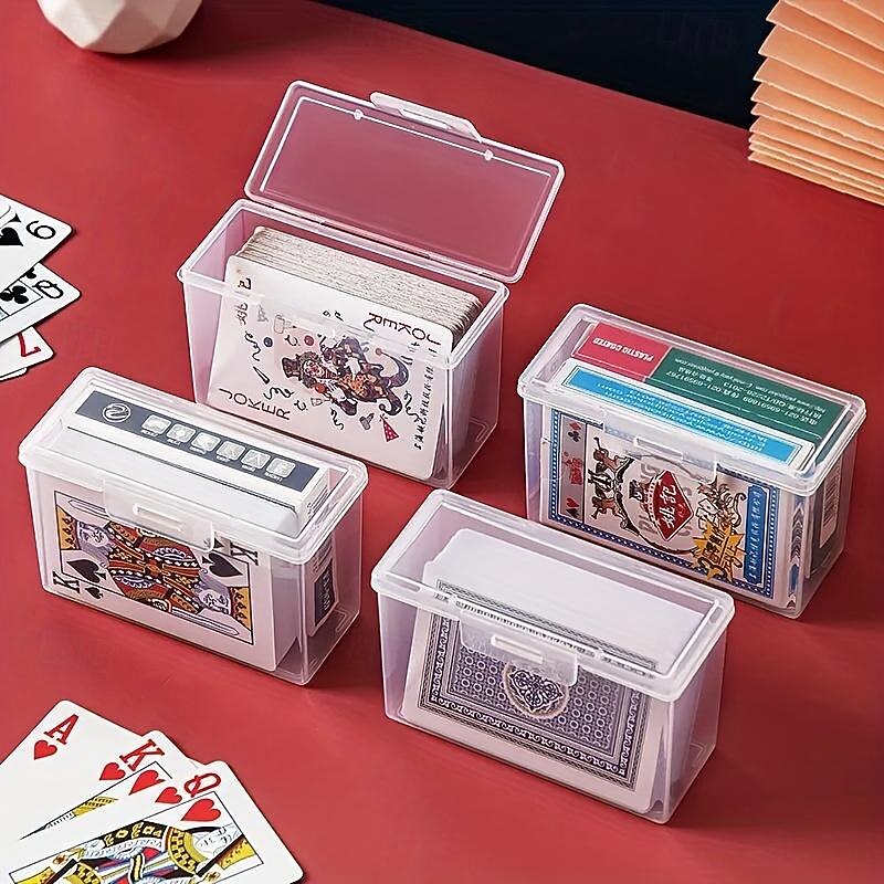 Transparent Plastic Card Storage Box: Ideal Organizer for Game Cards, ID Cards, Playing Cards, Business Cards, and More