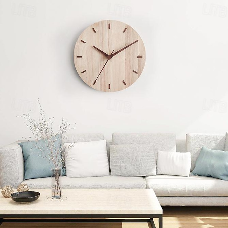 Wood Wall Clock Modern Kitchen Creative Wall Watch Wall Clock Room Wall Decor Home Living Room Decoration 30 CM2