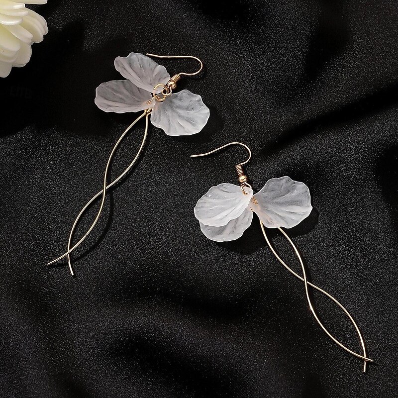 1 Pair Drop Earrings Hanging Earrings For Women's Birthday Party Evening Gift Alloy Drop Fashion Petal3