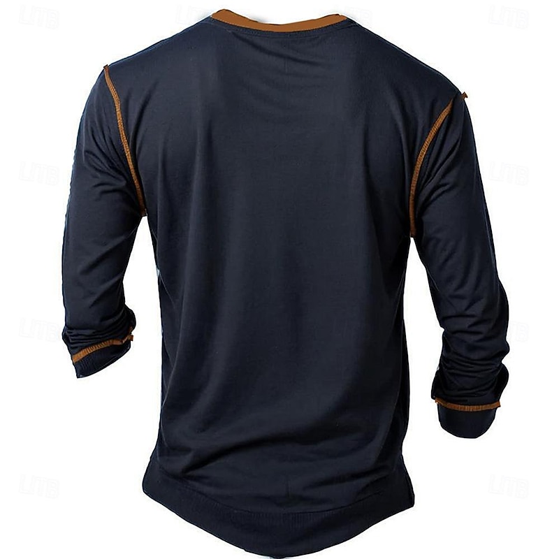 Men's Long Sleeve Henley Shirt - Christian Faith Warrior Graphic Tee "The Devil Saw Me... Until I Said Amen"2