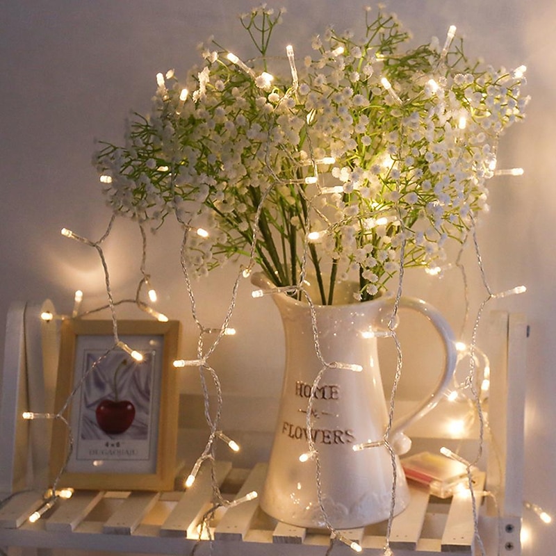 Elegant Wedding Reception Party USB LED Canopy String Lights, 3M/5M/10M Full Sky Star Fairy Lights with Remote Control 8 Modes for Christmas Garden & Wedding Decor4