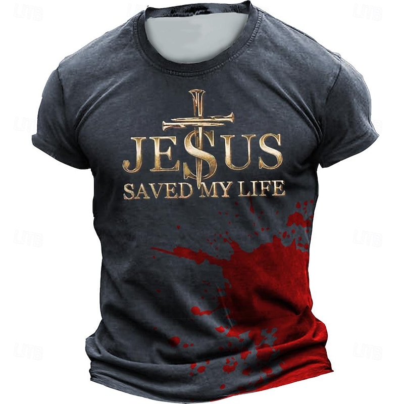 Men's Graphic T Shirt Short Sleeve T shirt 3D Print Crew Neck Shirt Retro Vintage Casual Street Style Sports Outdoor Holiday Going out Black Navy Blue Green Spring & Summer Clothing Apparel S M L XL