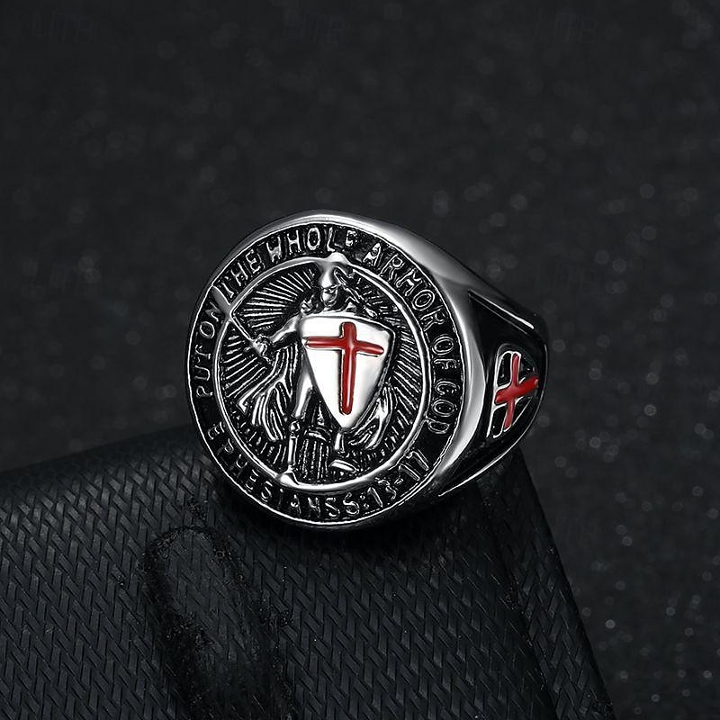 Ring Retro Vintage Medieval 316L / Titanium steel For Knight Ritter Vikings Cosplay Halloween Carnival Men's Costume Jewelry Fashion Jewelry4