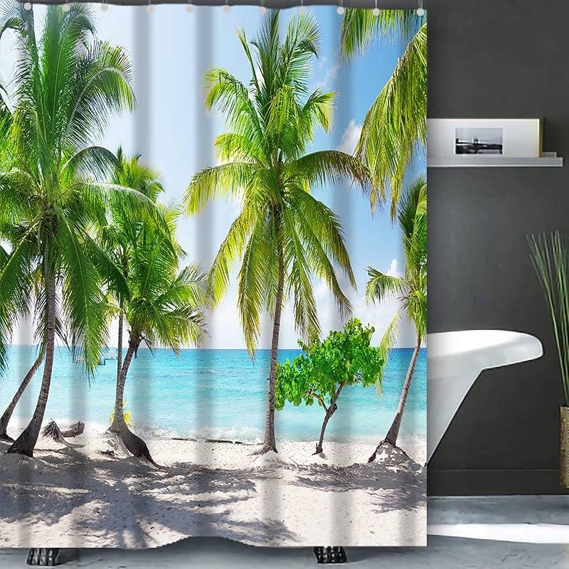 Shower Curtain with Hooks 180cm*180cm(70
