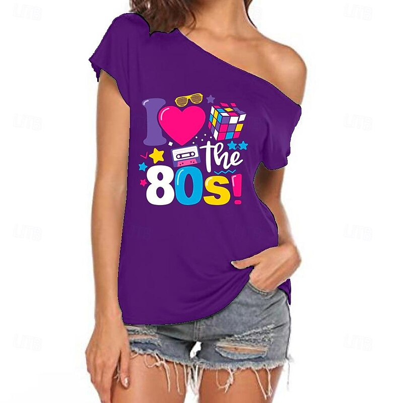 Retro Vintage 1980s Masquerade T-shirt Fancy Dress Women's Halloween Carnival Masquerade Party / Evening Pride Parade Pride Month Adults' T-shirt