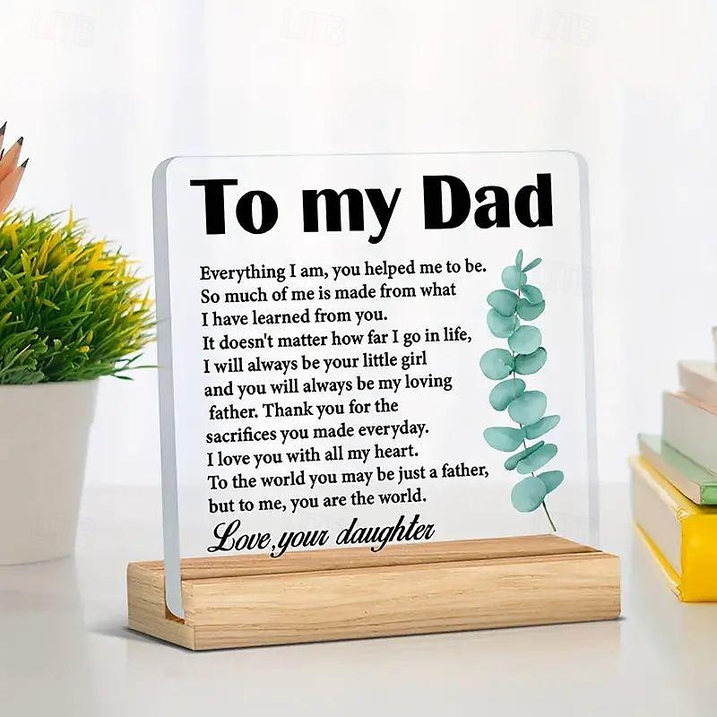 Father's Day Gift Daughter Son Best Gifts For Dad Gifts For Dad Birthday Father's Day Gifts For Dad Meaningful Acrylic Desk Sign Decor For Dad 2025 -