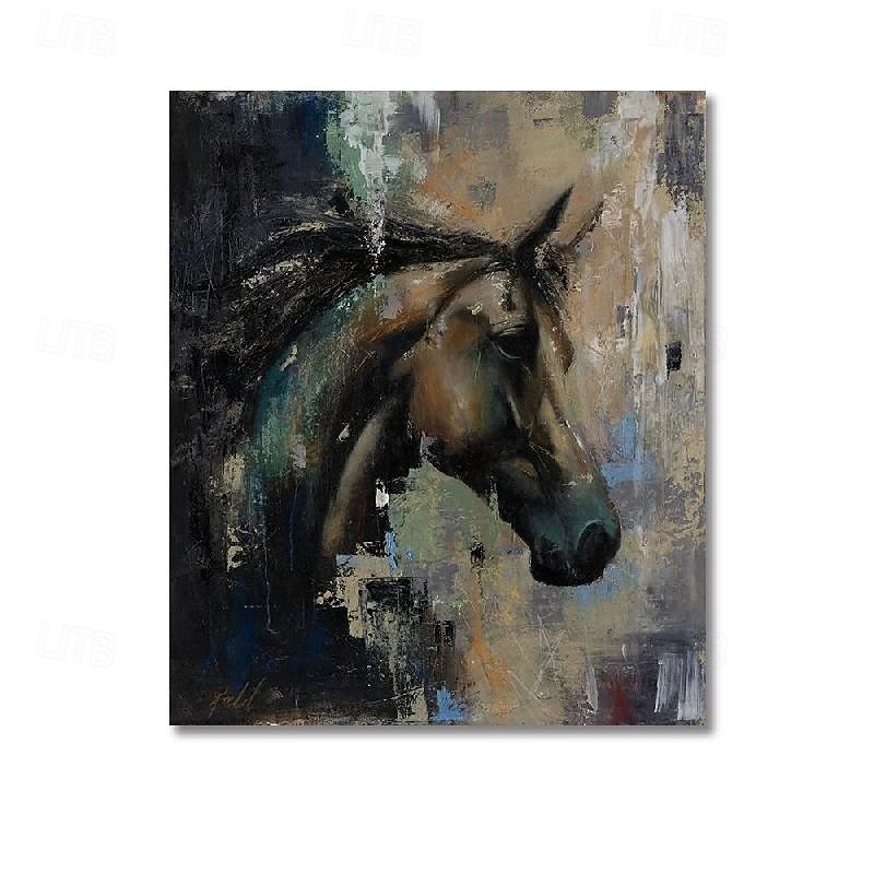Hand painted Two Horses Art Colorful Unique Horse oil painting Wall Decor Animal Wall Painting Colorful Animal oil painting Art Home Decor Wall Art Gift Office Wall Decor4
