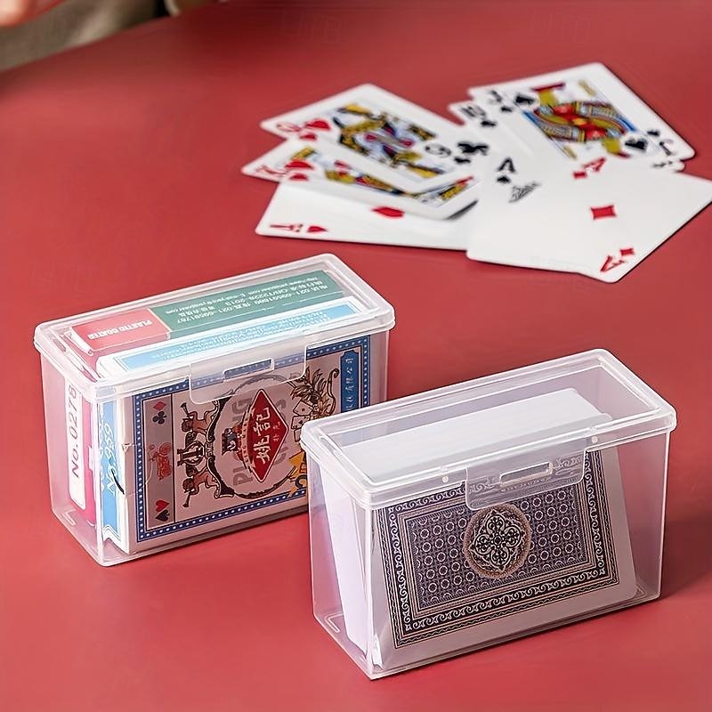 Transparent Plastic Card Storage Box: Ideal Organizer for Game Cards, ID Cards, Playing Cards, Business Cards, and More3