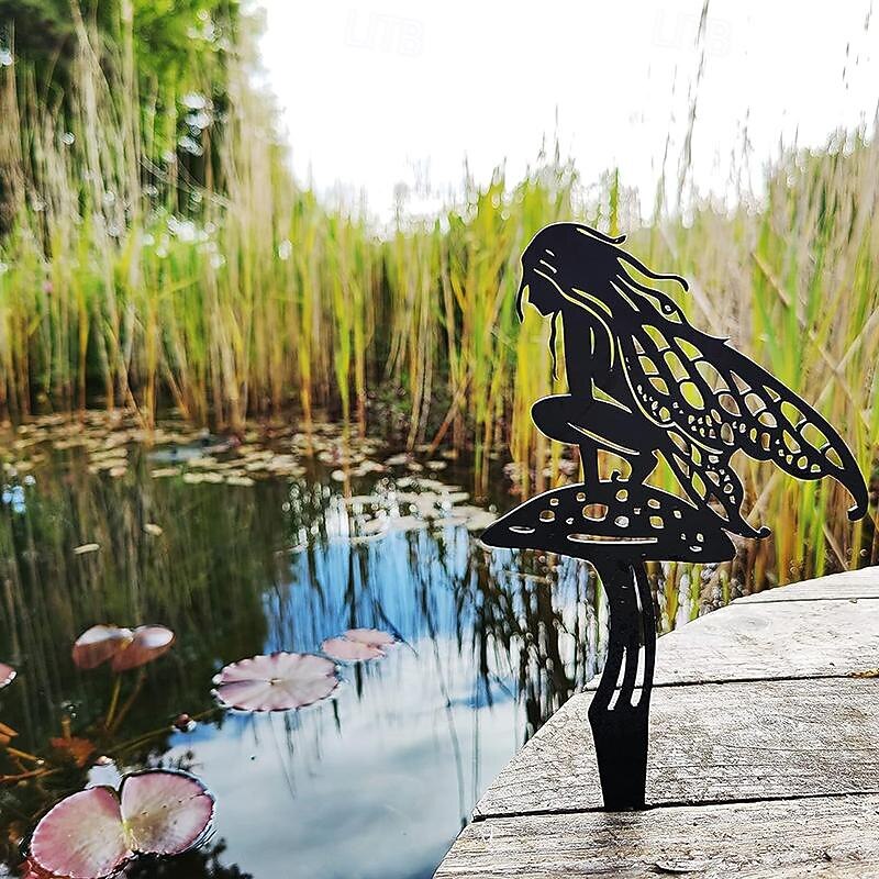 Garden Fairies Metal Garden Art. Fairy Aurora is a Spring Garden Fairy. Metal Outdoor Decor for Your Patio Pots Lawn Flower Beds or Yard. Make Your Space Magical4