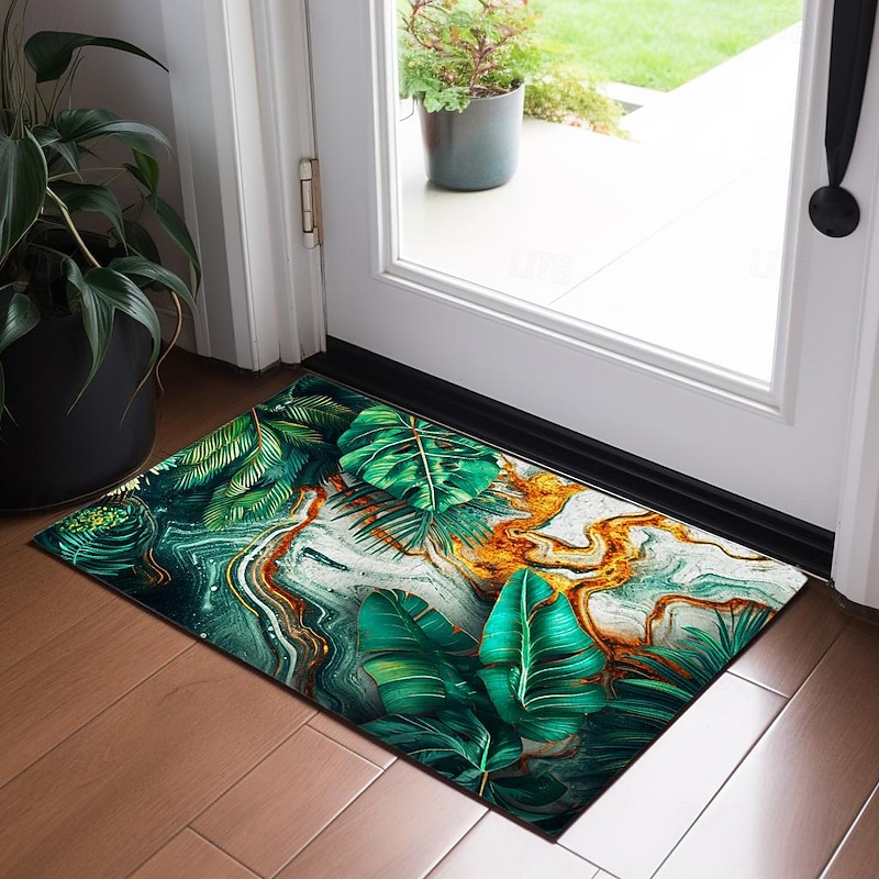 Tropical Leaves Doormat Non-Slip Oil Proof Rug Indoor Outdoor Mat Bedroom Decor Bathroom Mat Entrance Rug Door Mat4