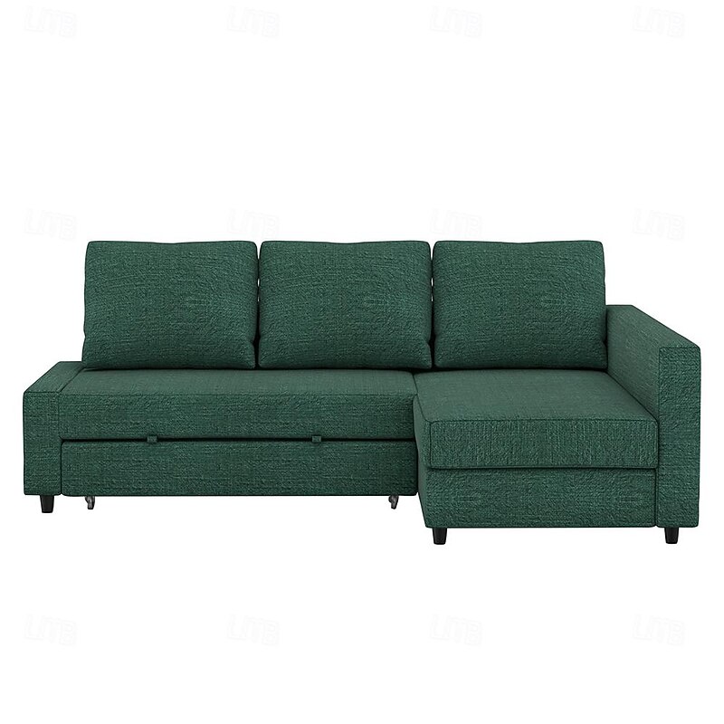 Linen Sofa Cover with Storage Solid Color Quilted Cotton and Linen Slipcovers FRIHETcover LITB PRIME cover 12