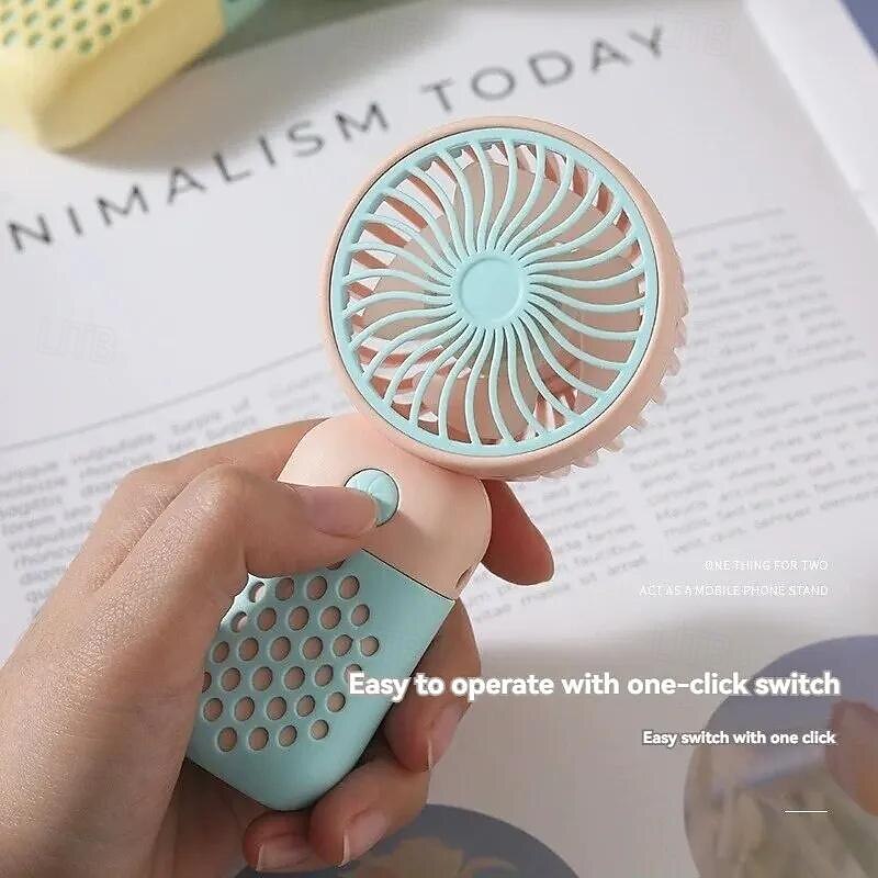 2024 New Handheld Charging Fan Cartoon Cute Small Student Charging Small Fan Portable Mini USB Fan Mini Pocket3
