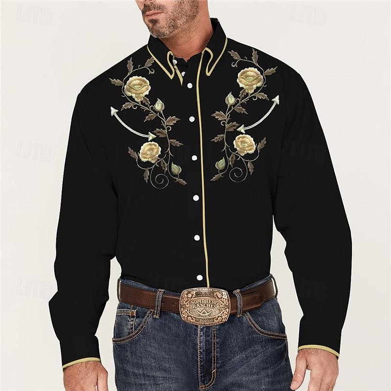 Classical Retro Vintage 18th Century Blouse / Shirt West Cowboy Fancy Dress Men's Masquerade Dailywear Bachelorette Party Adults' Shirt All Seasons
