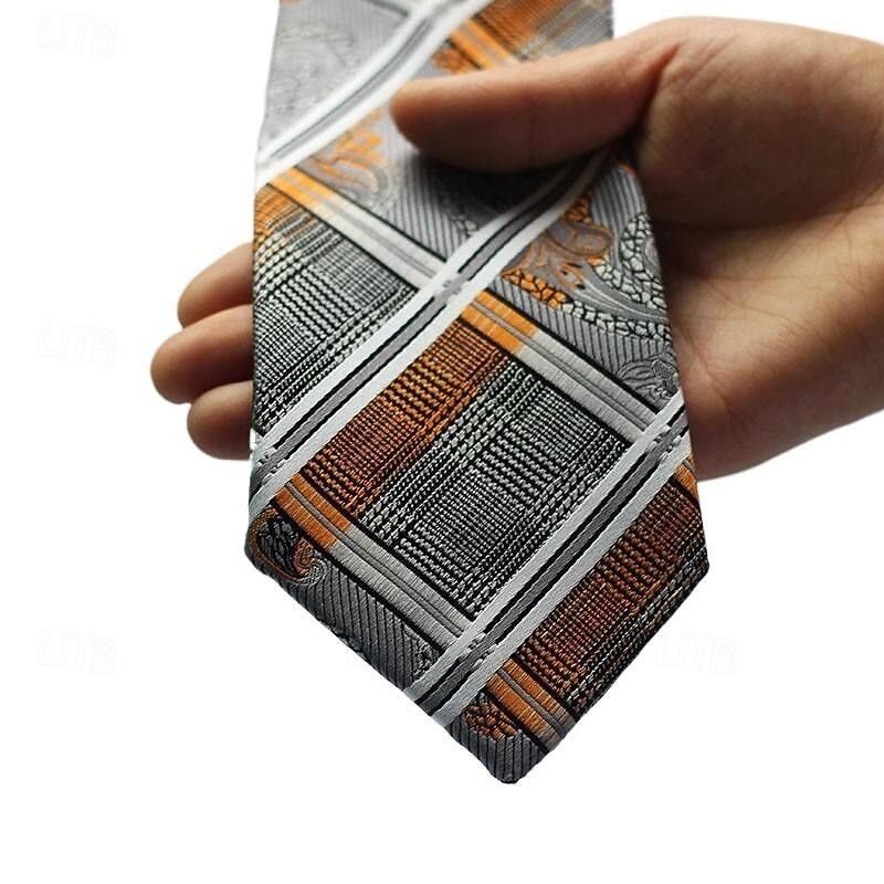 1Pc Gray Man Necktie Width Bridegroom Groomsman Tie 8cm Business Manager Tie4