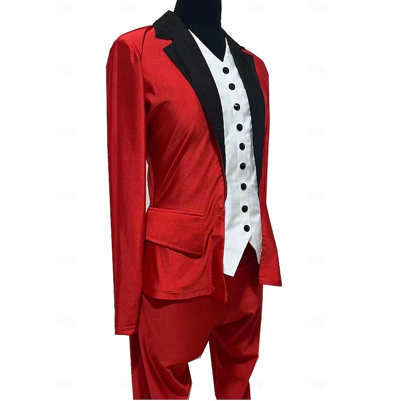 Figure Skating Jacket with Pants Men's Boys Ice Skating Jacket Outfits Bottoms Red Spandex Micro-elastic Training Skating Wear Classic Long Sleeve Ice Skating Figure Skating2