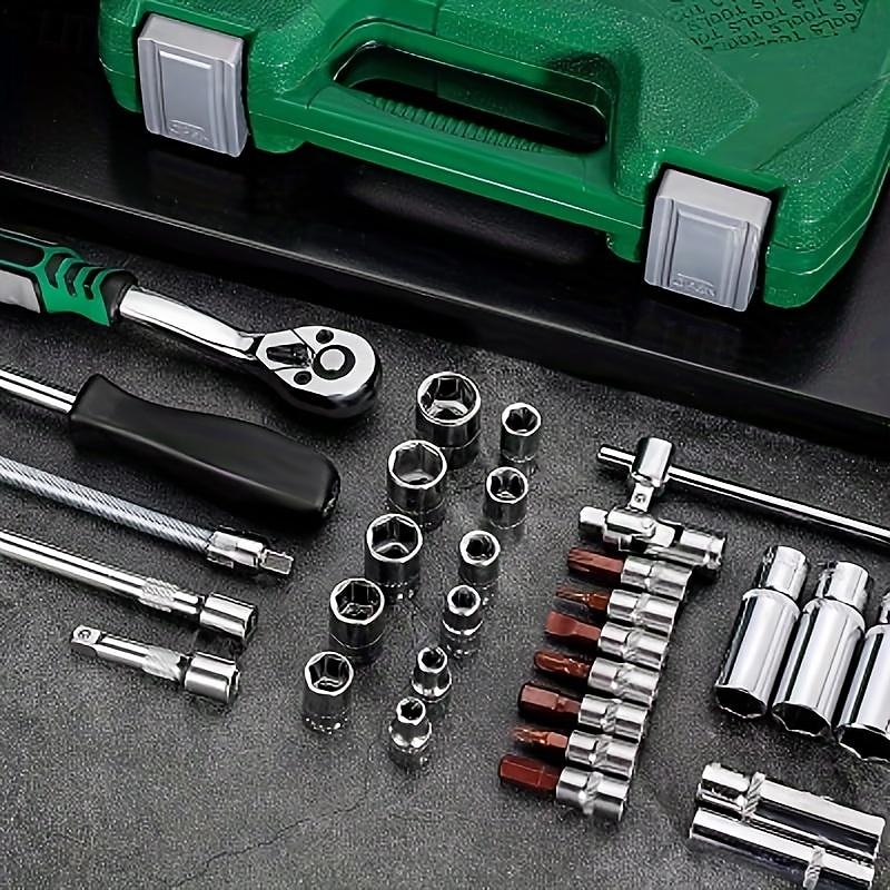 53-Piece Car Repair Toolkit Efficient Durable Tools with Quick Ratchet Wrench - Your DIY Maintenance Companion2